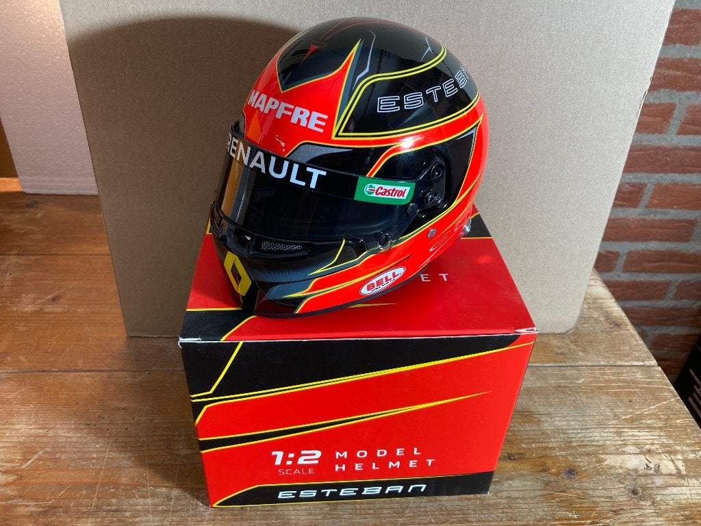 Esteban Ocon 2020 helm 1:2 Renault F1 1/2 helmet Formule 1, Ophalen of Verzenden, Nieuw, Formule 1