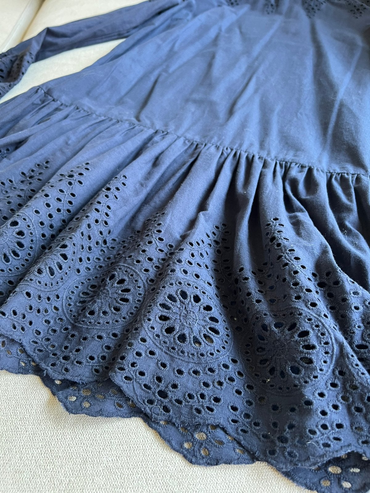 ONLY katoenen jurk met broderie maat 38, Maat 38/40 (M), Only, Blauw, Ophalen of Verzenden