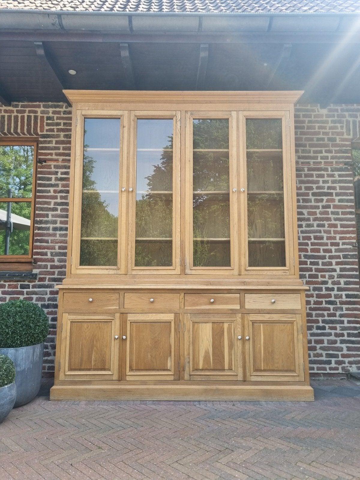 Vitrine/buffet en chêne LIVRAISON GRATUITE, Avec tablette(s), 25 à 50 cm, 200 cm ou plus, Enlèvement ou Envoi