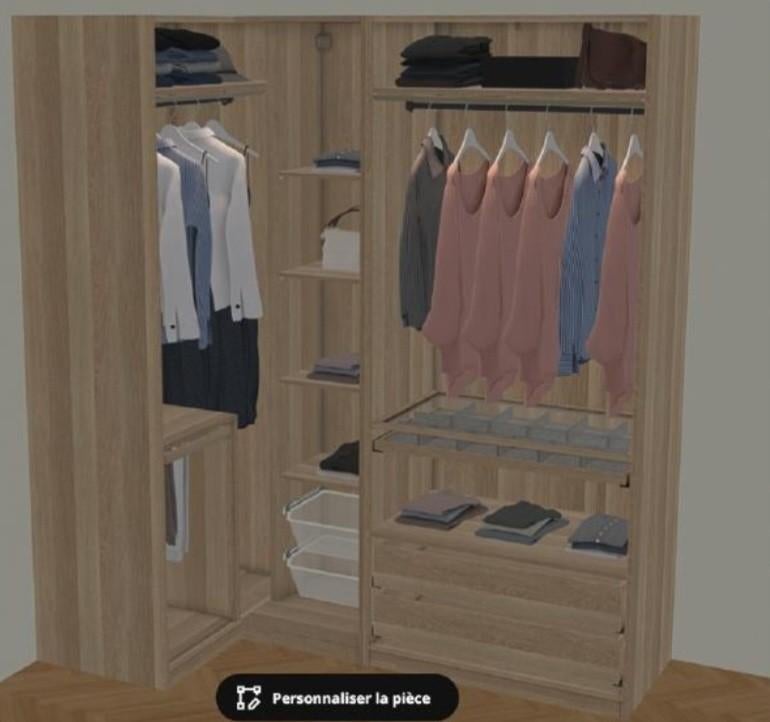 ! NEUF ! À saisir ! Dressing en L PAX (valeur 808€), Verre, 200 cm ou plus, Comme neuf, Contemporain