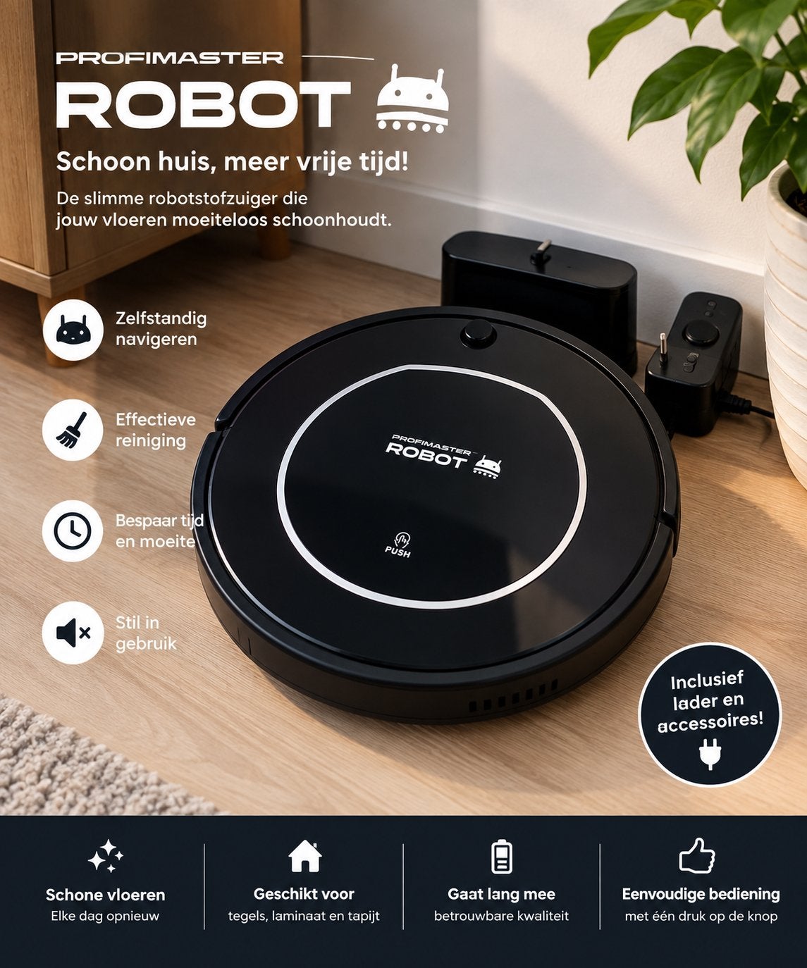 Profimaster stofzuiger, zwart, Enlèvement, Utilisé, Réservoir, Aspirateur robot