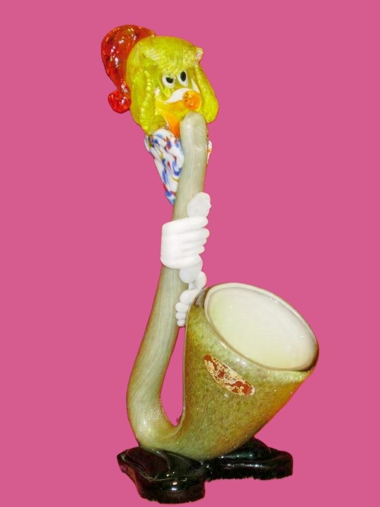 Murano aparte clown saxofoon 26cm., Antiquités & Art, Enlèvement