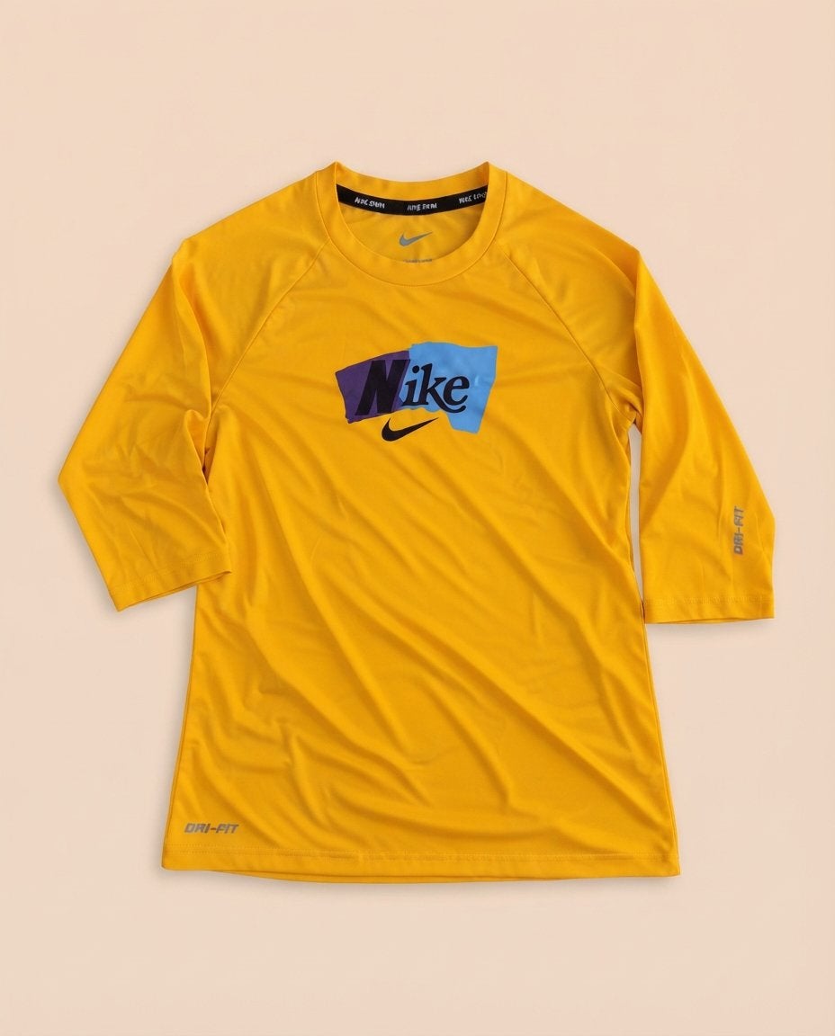Nike Swim Yellow T-shirt — Dri-FIT — 3/4 mouwen, Ophalen of Verzenden, Zo goed als nieuw, Geel