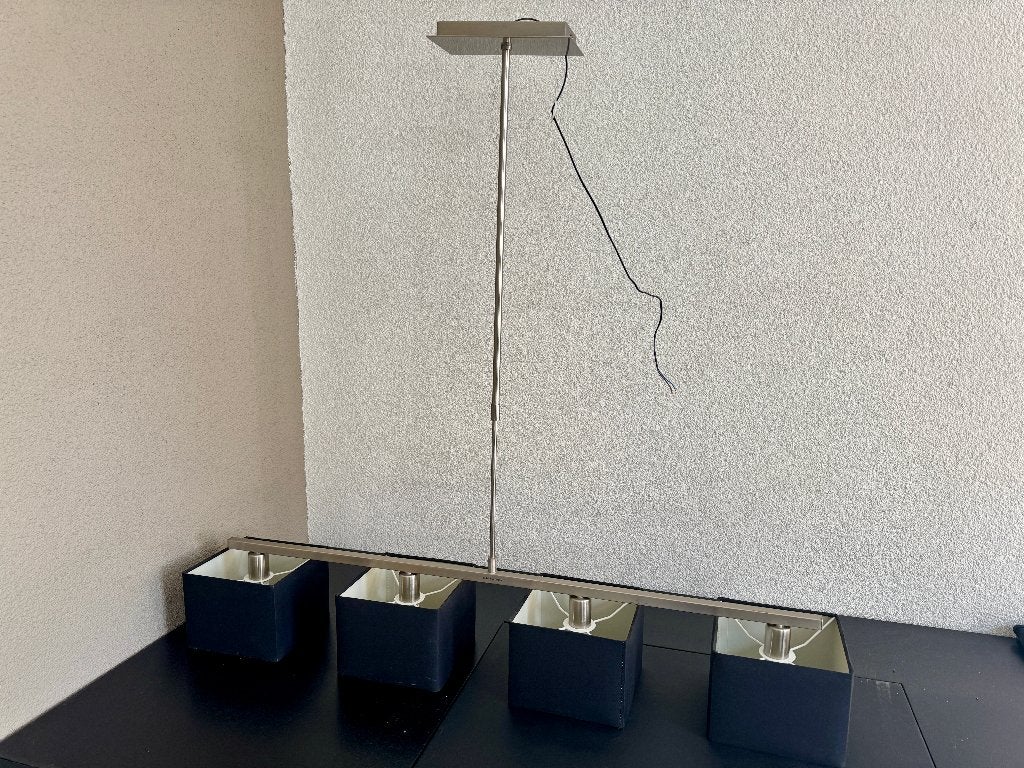 Plafondlamp Philips met vier zwarte kapjes, Maison & Meubles, Lampes | Plafonniers, Comme neuf, Métal, Enlèvement