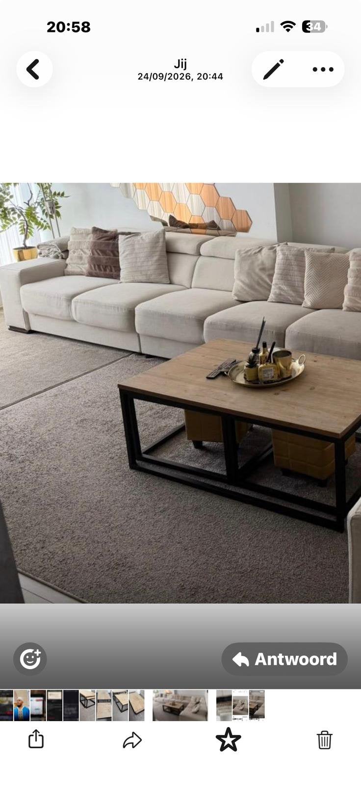 Groot Beige zetel, Ophalen, Zo goed als nieuw