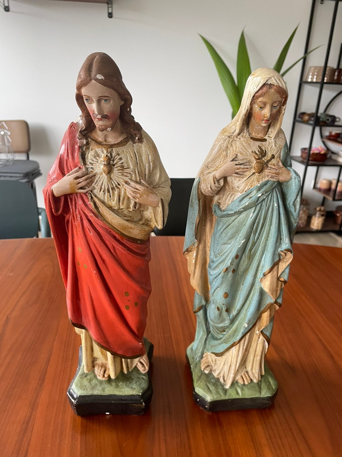 Heilig beelden Jezus en Maria - Heilig Hart, Antiek en Kunst, Antiek | Religieuze voorwerpen, Ophalen of Verzenden