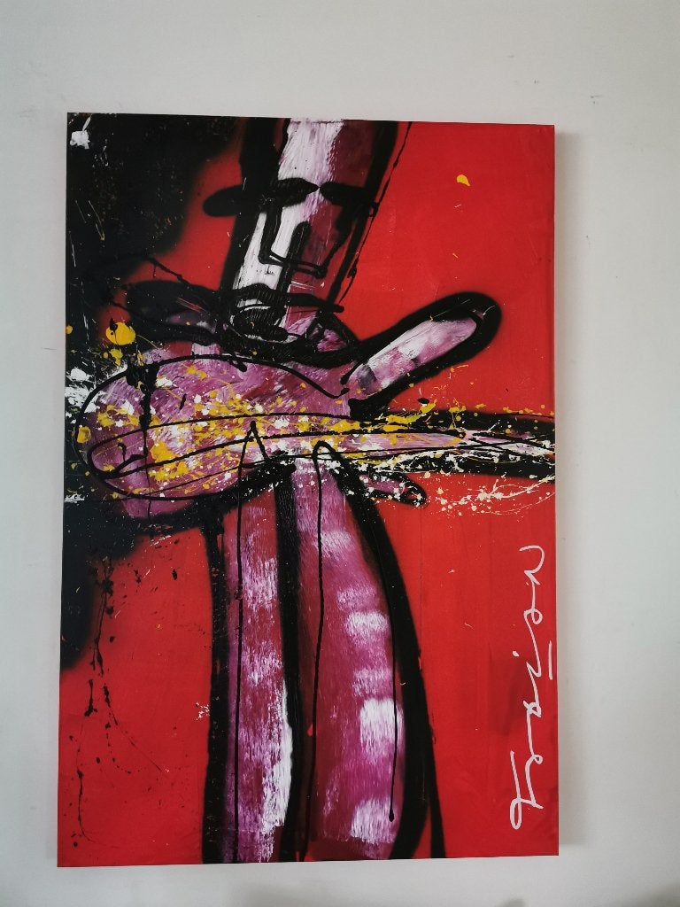 Purple Haze (Herman Brood) avec certificat Fabian, Antiquités & Art, Art | Peinture | Classique, Enlèvement, Signé, Toile