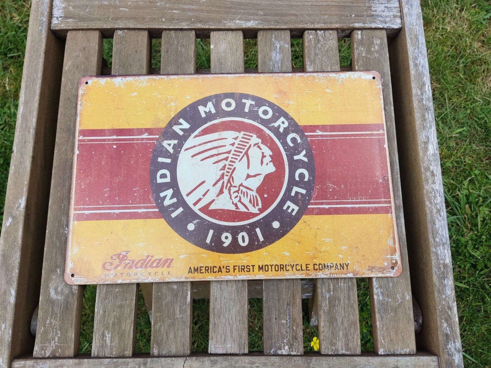 Panneau mural en métal avec logo Indian Motorcycle 1901, Enlèvement ou Envoi