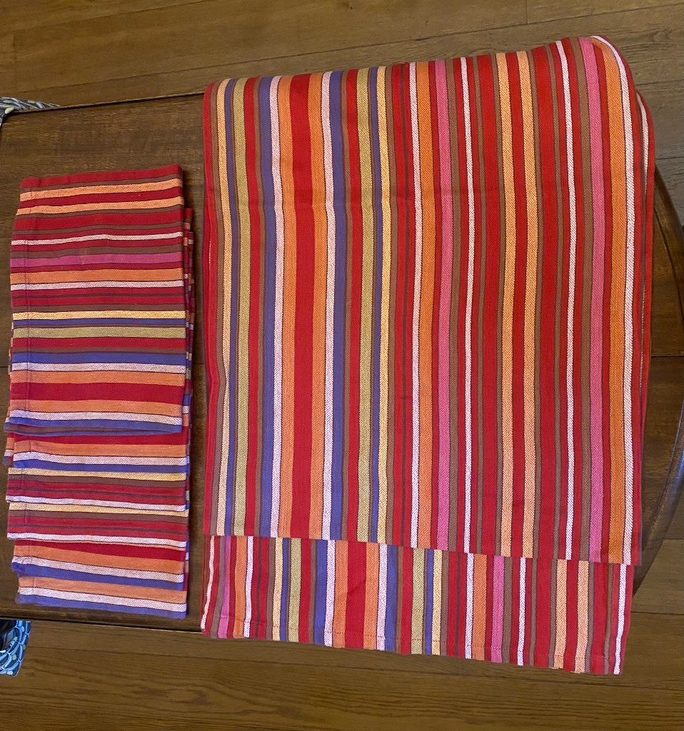 Chemins de table + serviettes, Huis en Inrichting, Tafelkleden, Ophalen of Verzenden, Katoen, Meerkleurig, 48 cm