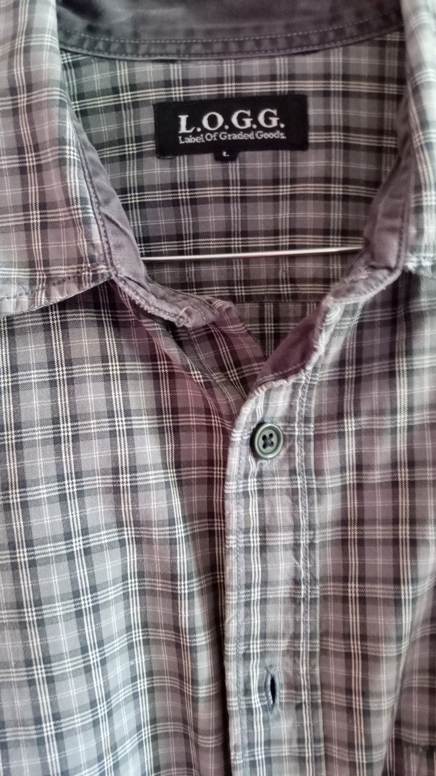 av1chemise bleu gris taille L.o.g.g, Zo goed als nieuw, Blauw, L .O .G .G, Halswijdte 41/42 (L)