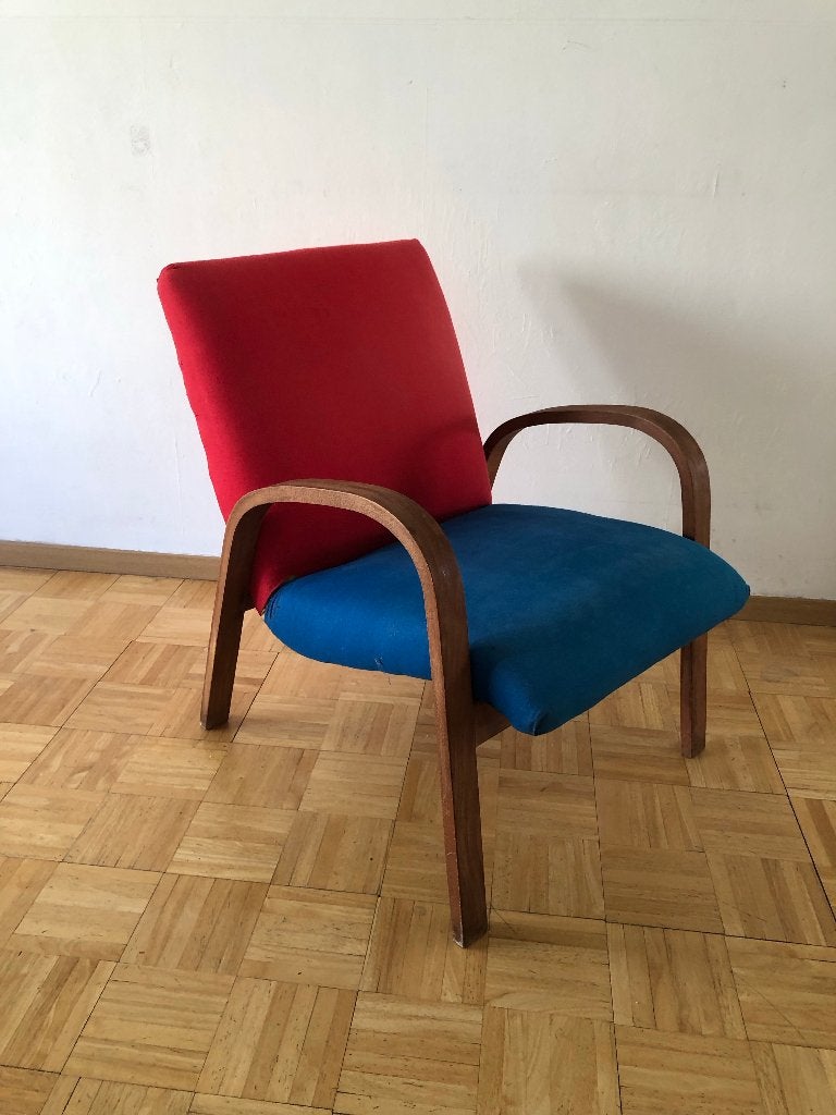 Vintage Fauteuil, Ophalen, Gebruikt, Minder dan 75 cm, Hout