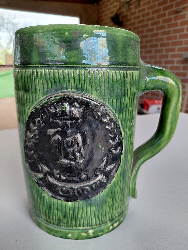 retro bierbeker brouwerij Roman groen, Ophalen, Zo goed als nieuw, Overige merken