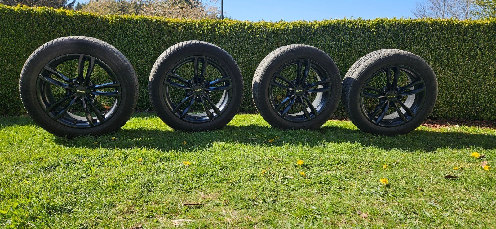 4 Jantes MAK 18" + Pneus Continental Winter + TPMS (BMW X4), Ophalen, 18 inch, Banden en Velgen, Winterbanden