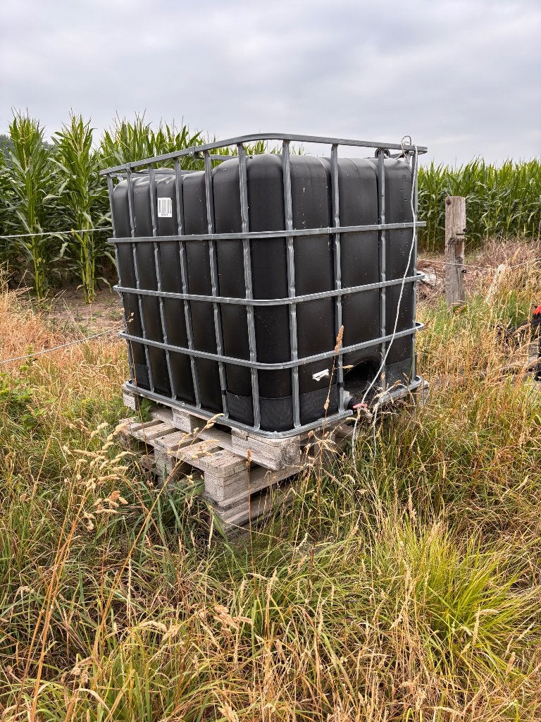 Zwart ibc vat 1000l, 150 litres ou plus, Enlèvement, Comme neuf, Avec robinet