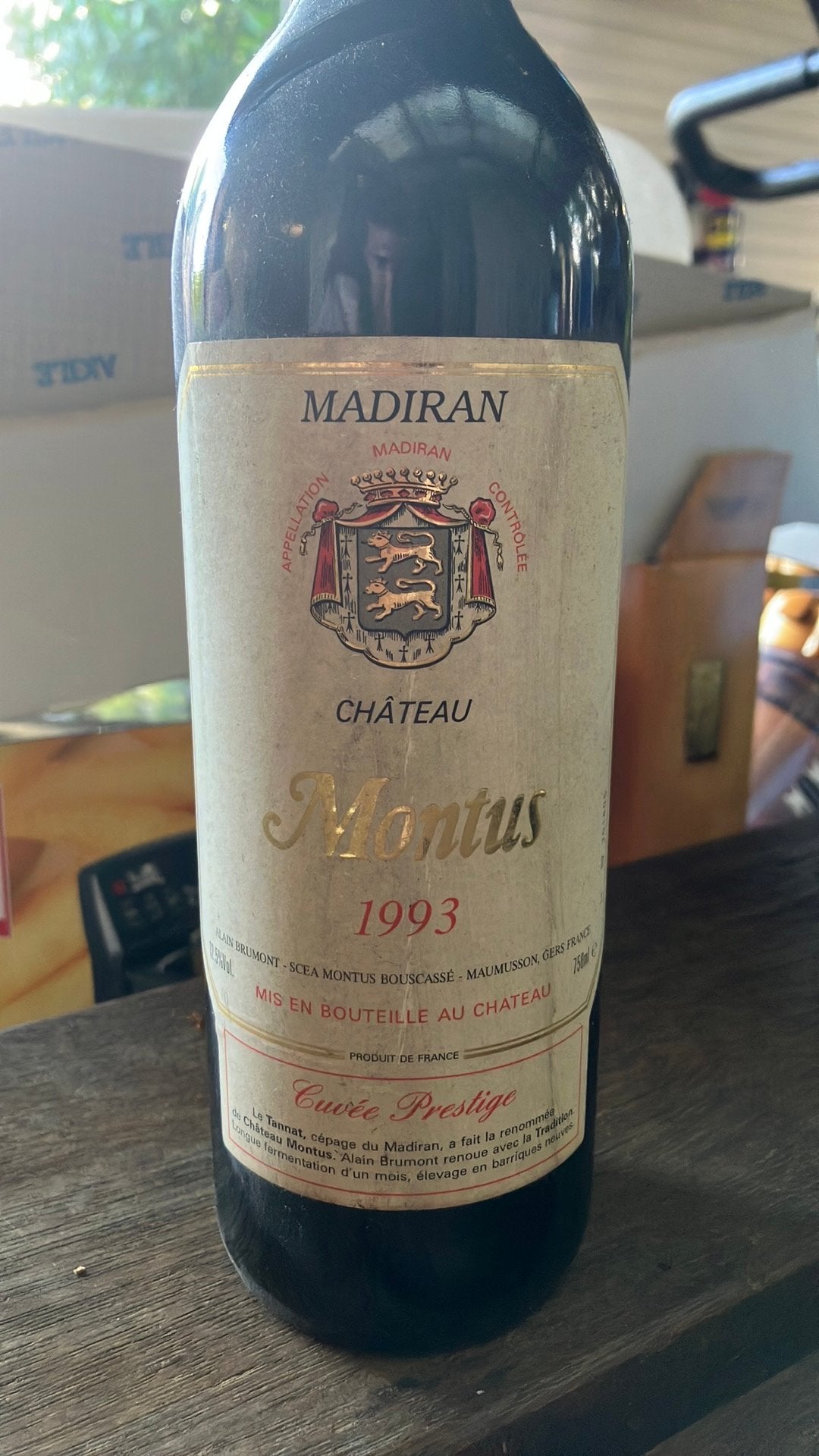 Château Montus Cuvée Prestige 1993 Madiran Alain Brumont, Collections, Pleine, Comme neuf, Enlèvement, Vin rouge