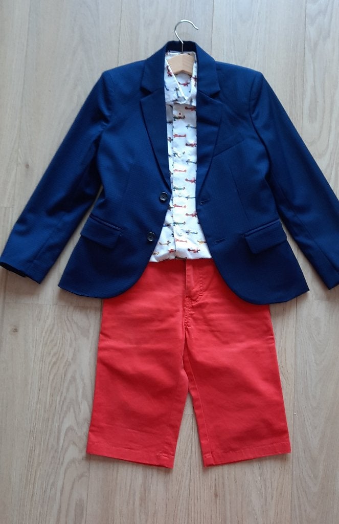 Vest (Tommy Hilfiger) + hemd/bermuda (Gymp), Garçon, Ensemble, Comme neuf, Tommy Hilfiger