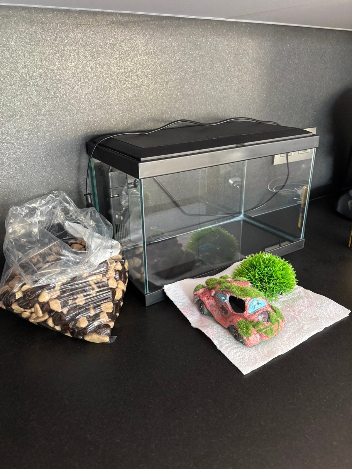 Aquarium 20l zwart, Ophalen, Zo goed als nieuw