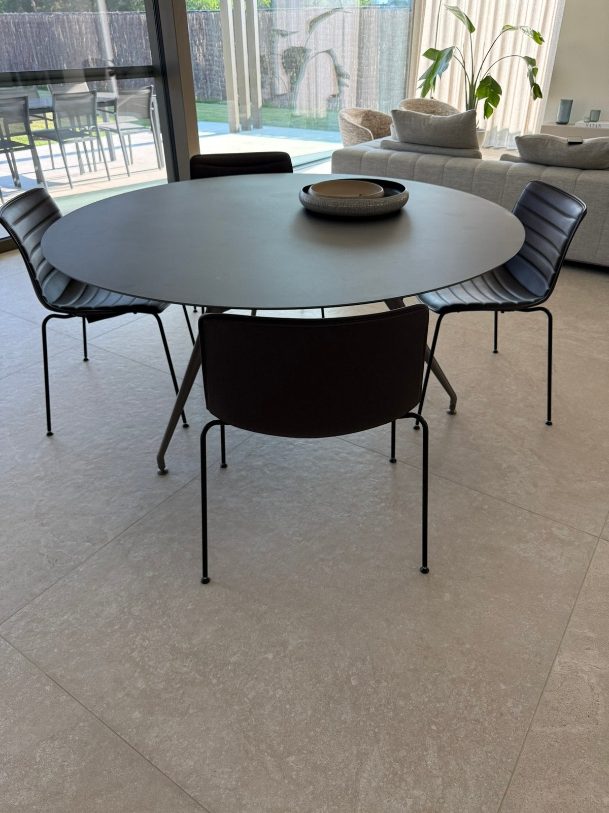 Eettafel design Rimadesio ‘Manta’ rond 160 cm, Ophalen, Gebruikt, 150 tot 200 cm, Rond