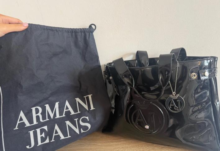 Armani Jeans Tote bag, Handtassen en Accessoires, Tassen | Damestassen, Ophalen of Verzenden, Gebruikt, Zwart, Shopper