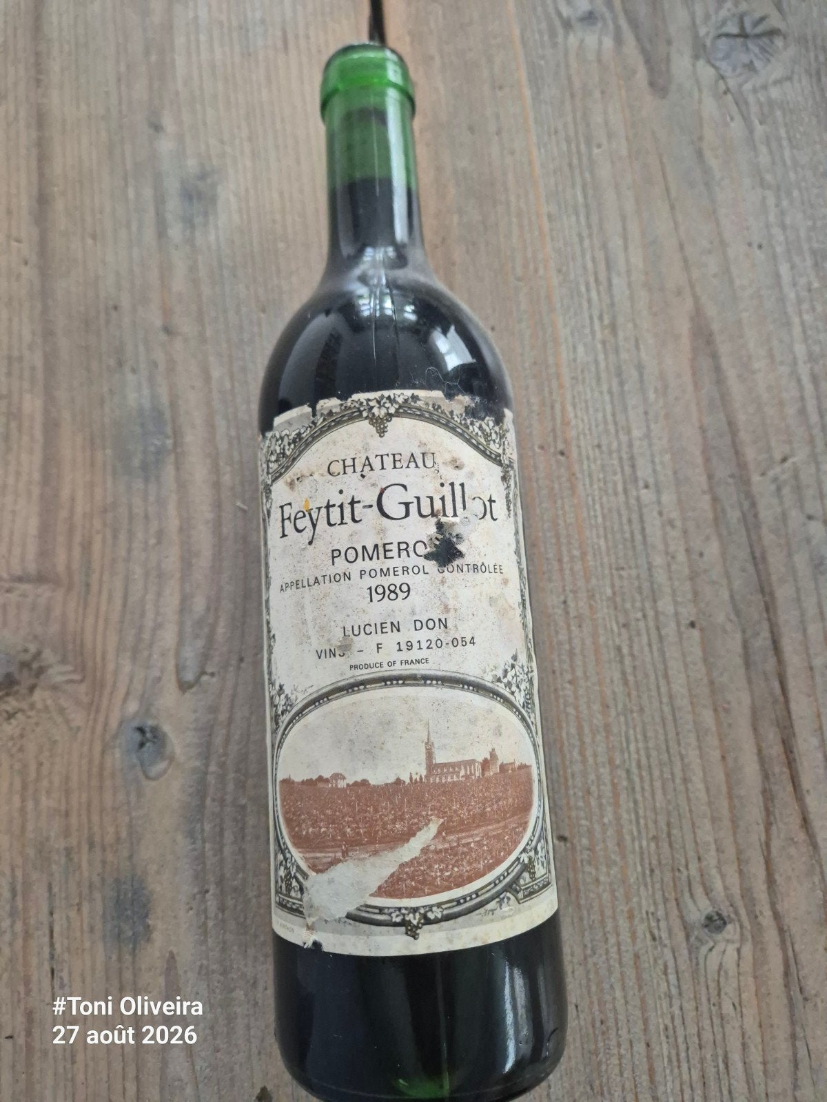 Pomerol 1989..Chateau Feytit Guillot appl contrôle, Enlèvement