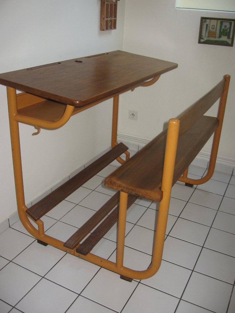 Superbe bureau ancien en véritable chêne et gros tubes, Maison & Meubles, Autres marques, 120 cm, 81 cm, Vintage
