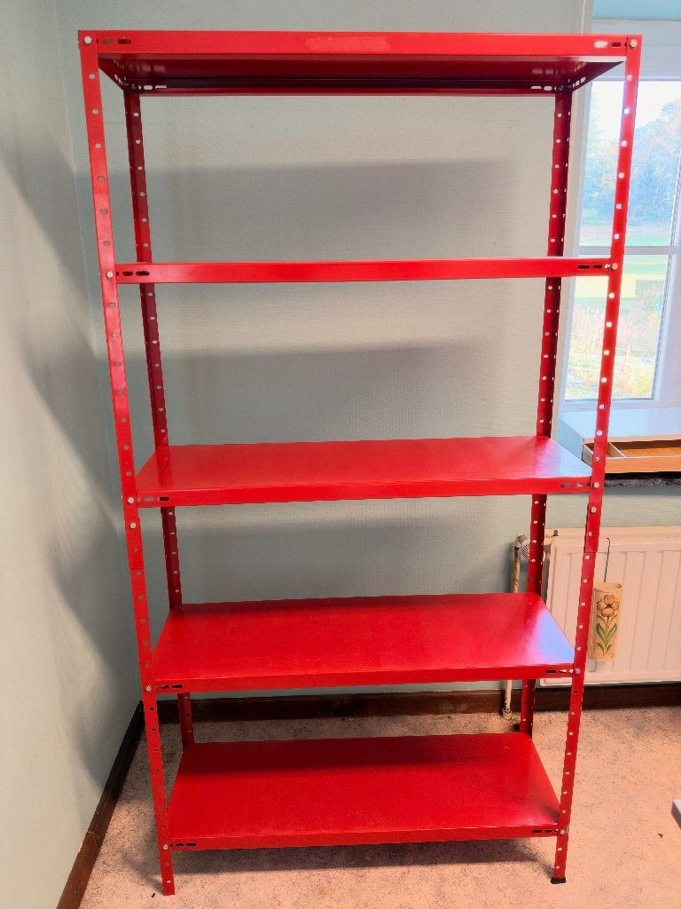 Étagère métallique rouge robuste, Enlèvement, Utilisé, Étagère, Métal
