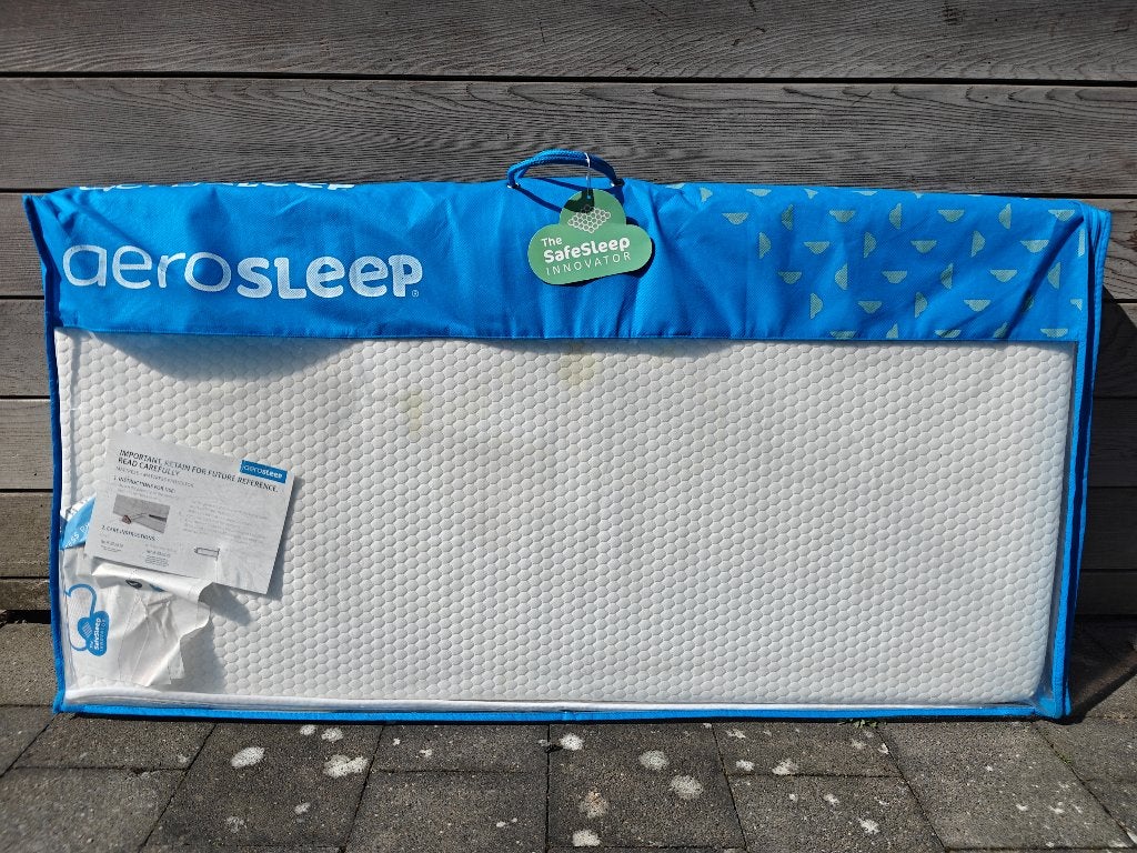 AeroSleep babymatras + beschermer – 120x60x8cm, Kinderen en Baby's, Ophalen, Gebruikt, Aerosleep