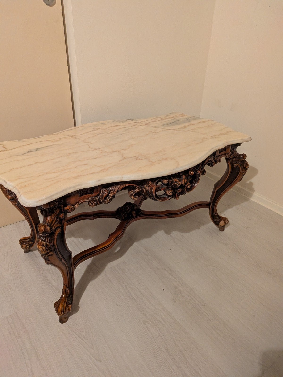 antieke salontafel met marmer blad, Antiek en Kunst, Ophalen