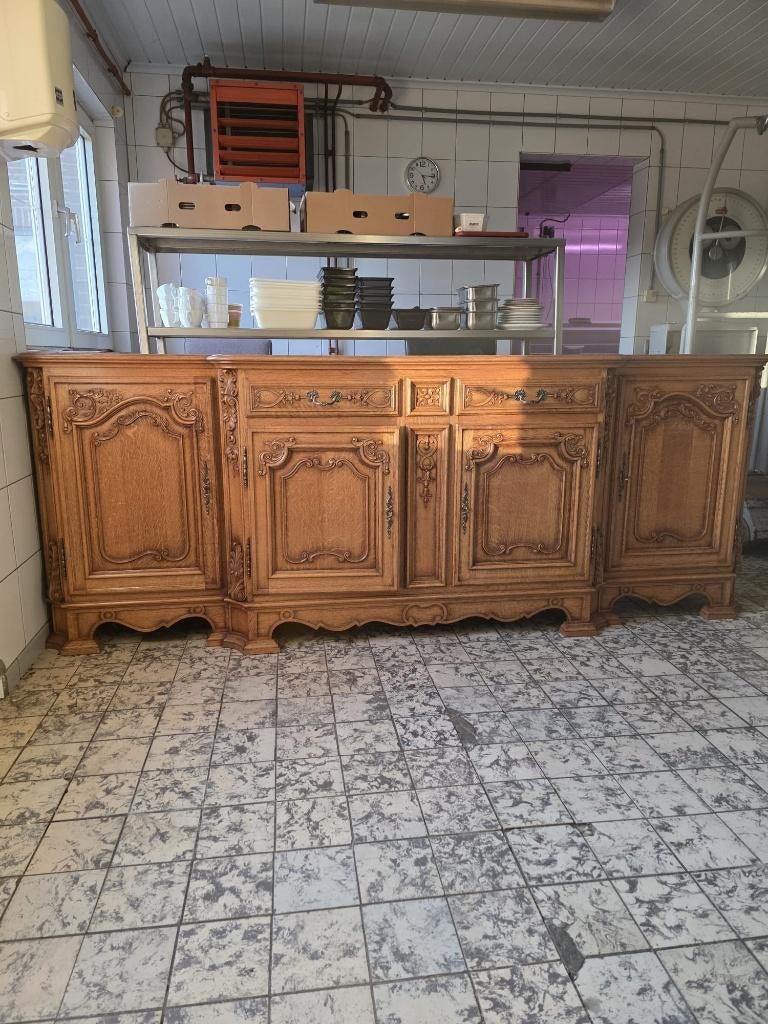 Antiek Mechels eikenhouten dressoir en buffetkast, Ophalen