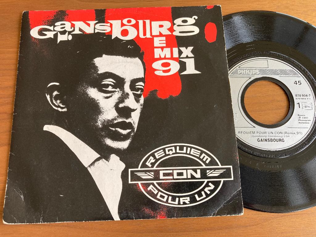 Gainsbourg – Requiem Pour Un Con (Remix 91), Enlèvement ou Envoi, 1990 - 1999, 7 pouces, Single