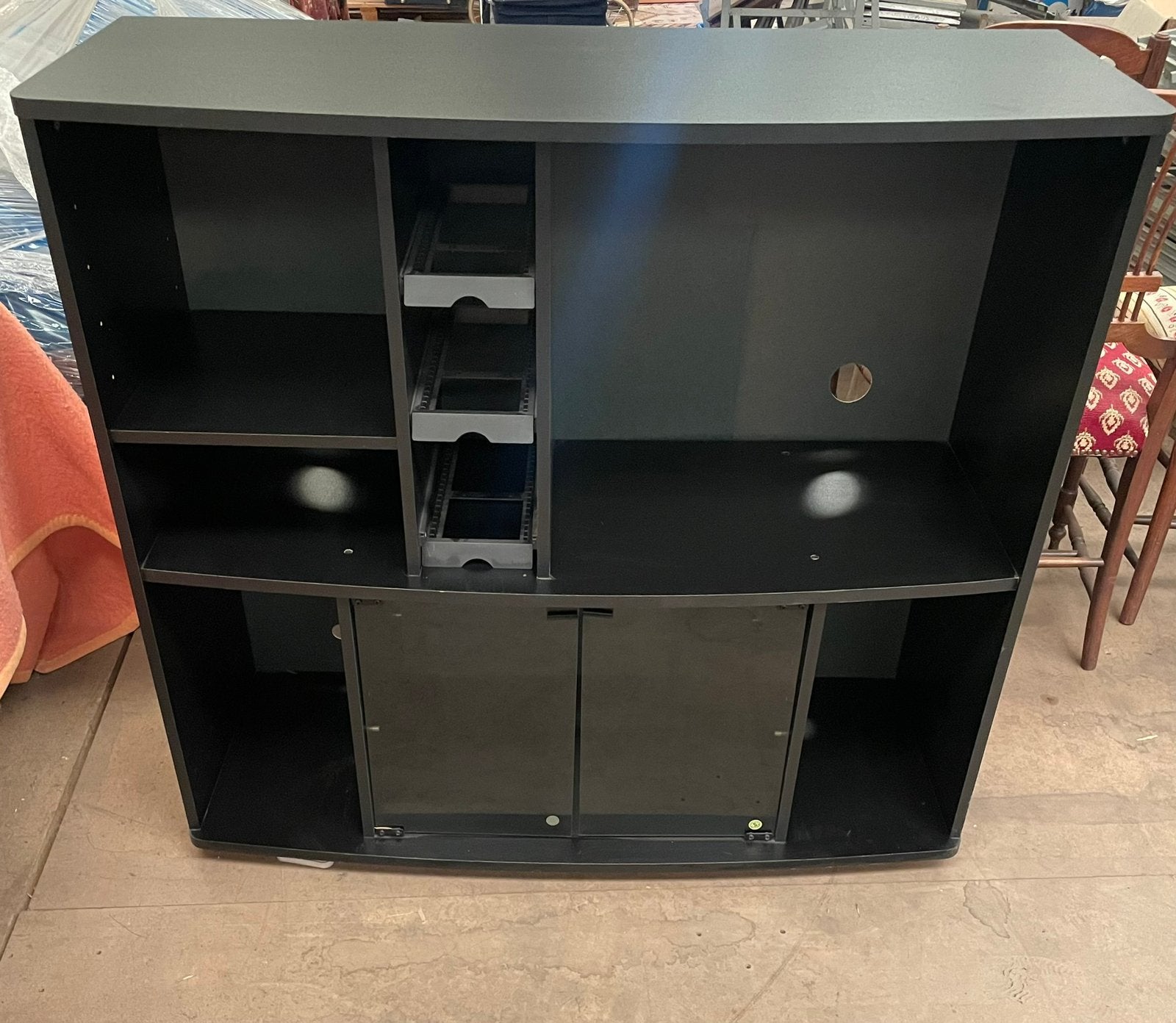 Tv-meubel / Hifi-kast zwart – veel opbergruimte, Enlèvement, Utilisé