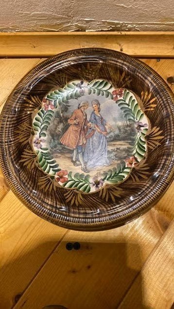 Ancienne assiette BECQUET, Antiquités & Art, Antiquités | Céramique & Poterie, Enlèvement ou Envoi