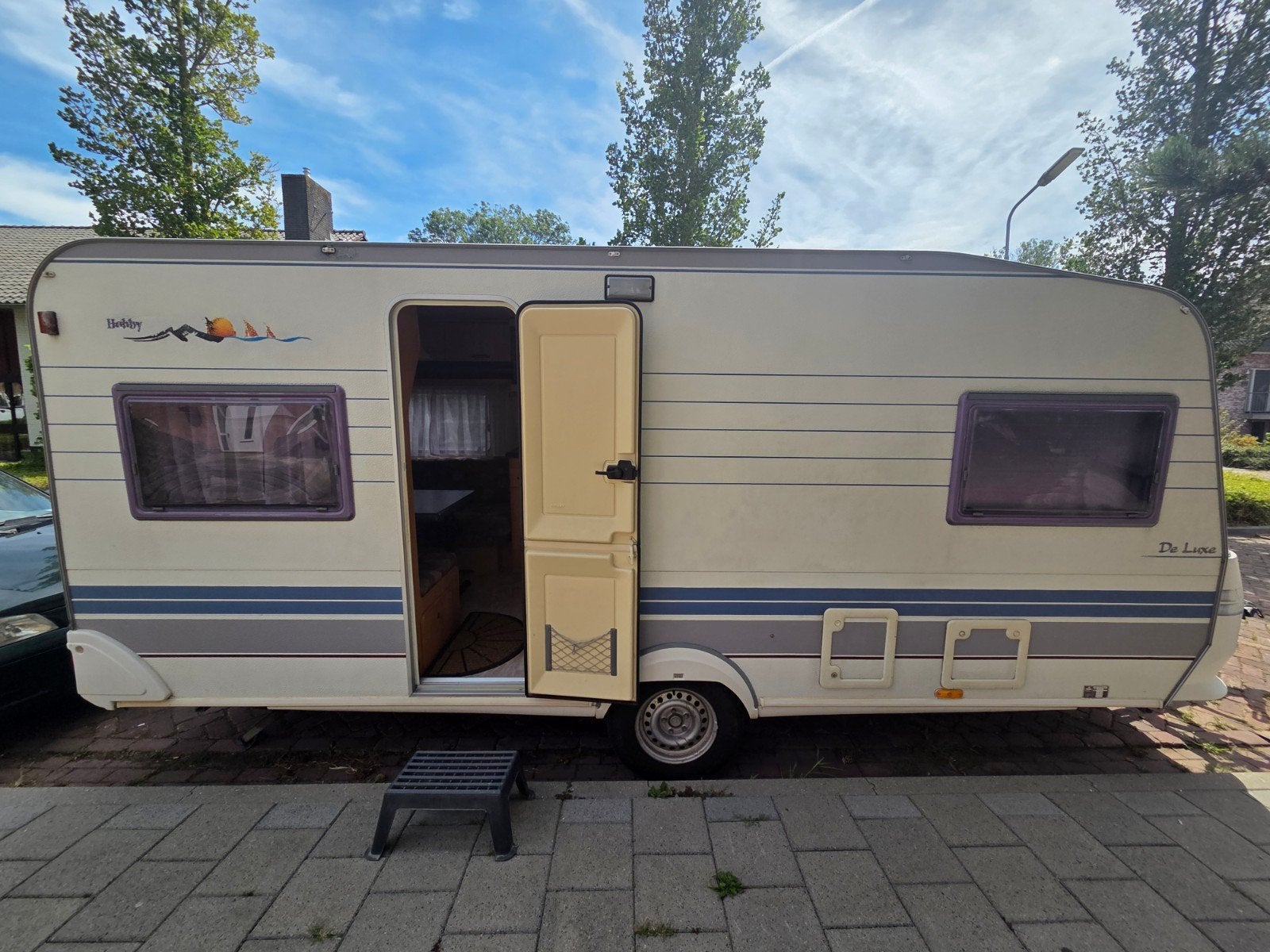 hobby de luxe 495 met vootent en duitse papieren, Caravans en Kamperen, Vast bed, Rondzit, Hobby, Particulier