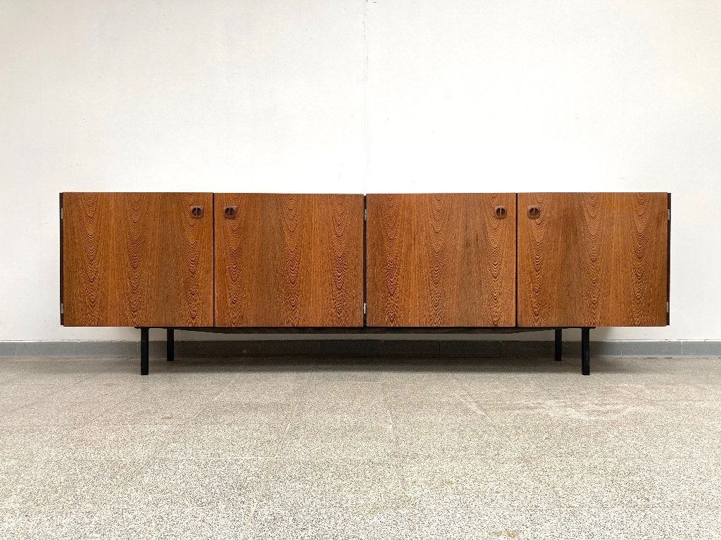 Vintage mid-century dressoir 1960's, Avec porte(s), 25 à 50 cm, 200 cm ou plus, Vintage