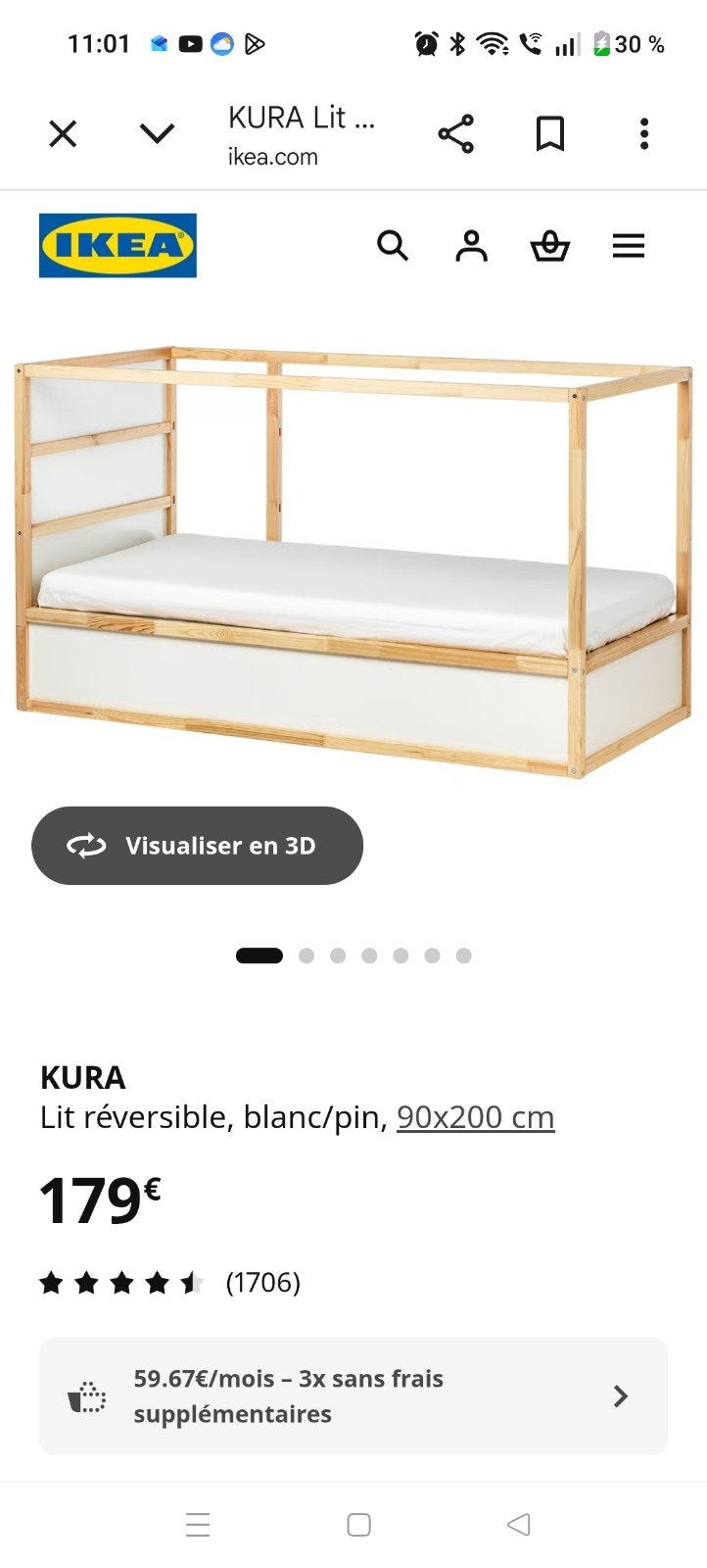Lit superposé réversible Ikea