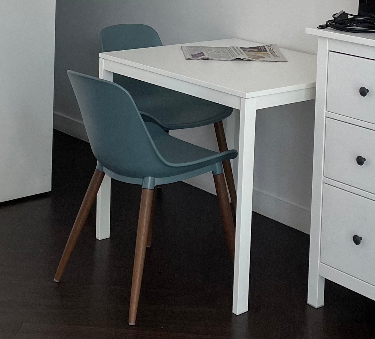 IKEA: NIEUW Vihals uitschuifbare tafel + 2 Grönsta stoelen, Ophalen, 100 tot 150 cm, 50 tot 100 cm, Zo goed als nieuw