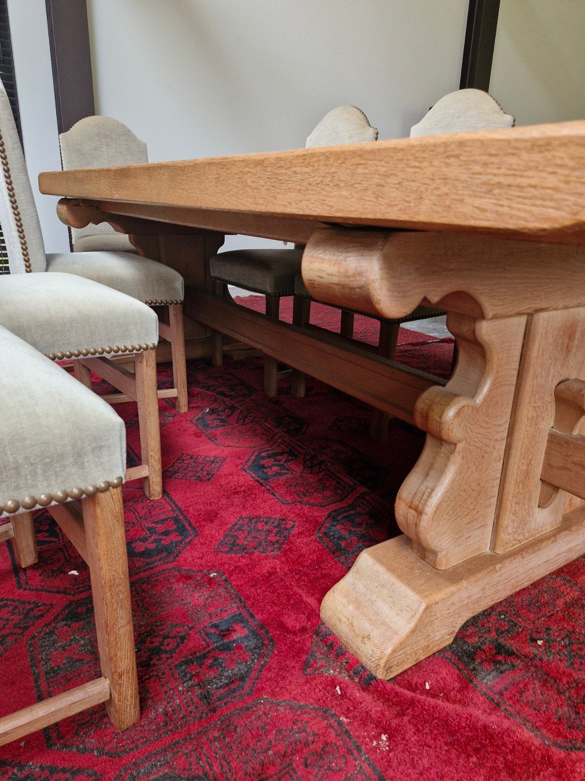 tafel met 8 stoelen, Huis en Inrichting, Ophalen, Gebruikt, 200 cm of meer, 50 tot 100 cm
