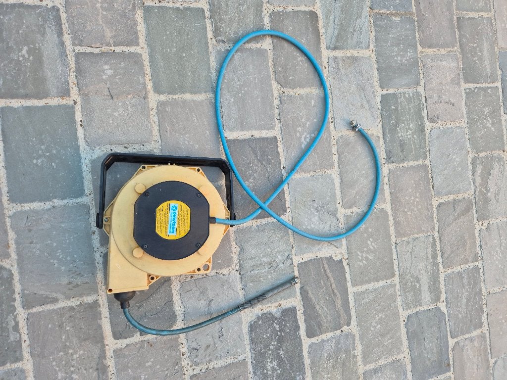 Perslucht haspel overtom, Ophalen, Gebruikt