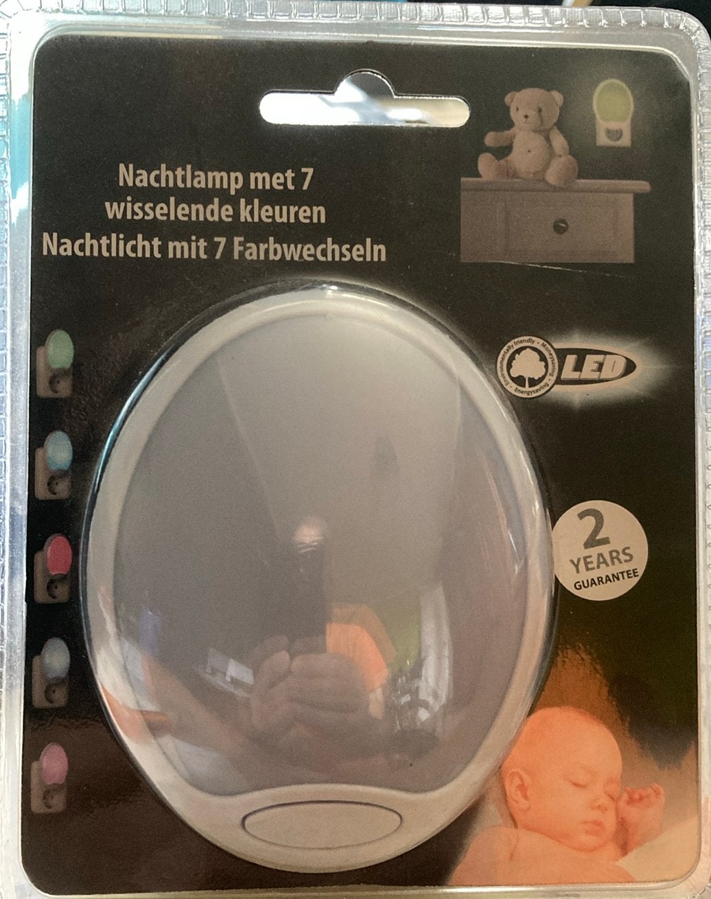 Nachtlamp met 7 wisselende kleuren, Huis en Inrichting, Ophalen of Verzenden, Nieuw