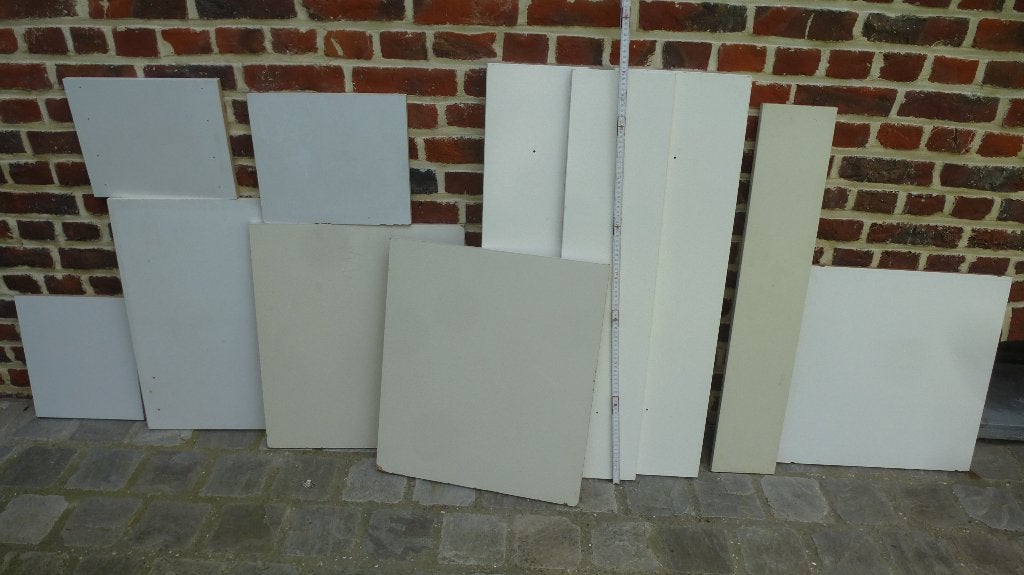 Stukken spaanplaat overtrokken met witte melamine, Doe-het-zelf en Bouw, Ophalen, Gebruikt, Overige materialen