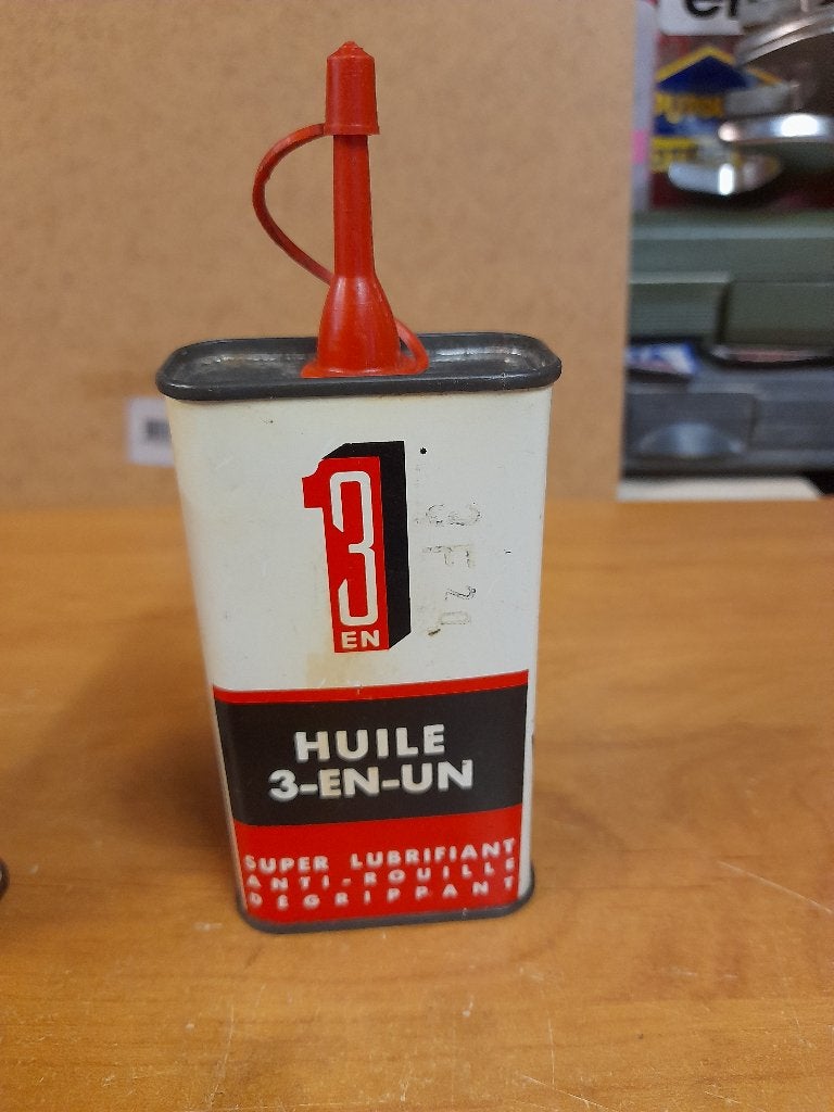 ancien bidon huile vide 3 en un super lubrifiant, Enlèvement ou Envoi, Utilisé, Autres types