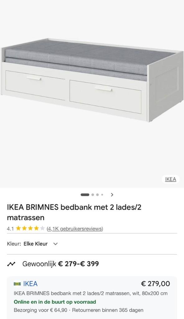 Verkocht!! Ikea bed moet deze week weg!, Ophalen, Zo goed als nieuw, Matras