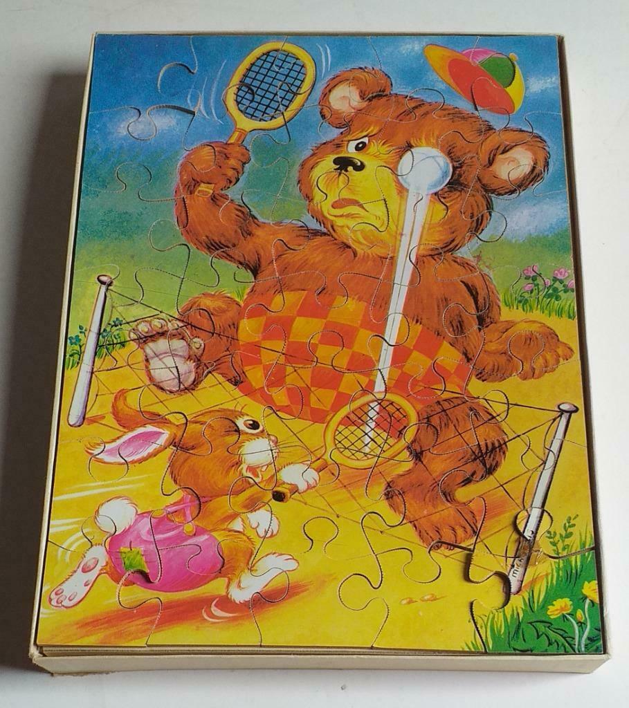 Oude houten puzzel - Een voltreffer!, 4 à 6 ans, Enlèvement ou Envoi, Utilisé, 10 à 50 pièces