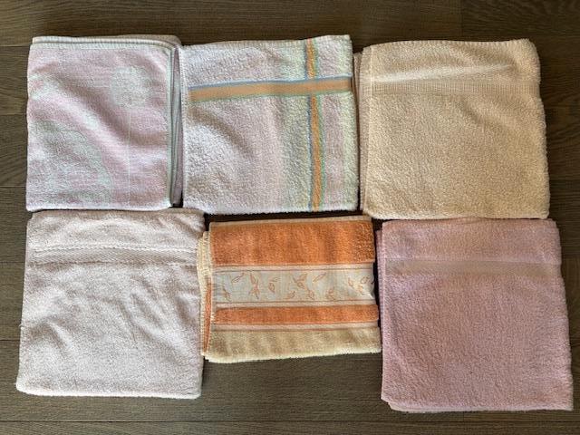 6 serviettes de douche/bain, Enlèvement ou Envoi, Comme neuf, Blanc, Serviette