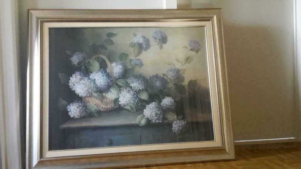 Kader met hortensia's . 1 meter op 80 cm., Enlèvement