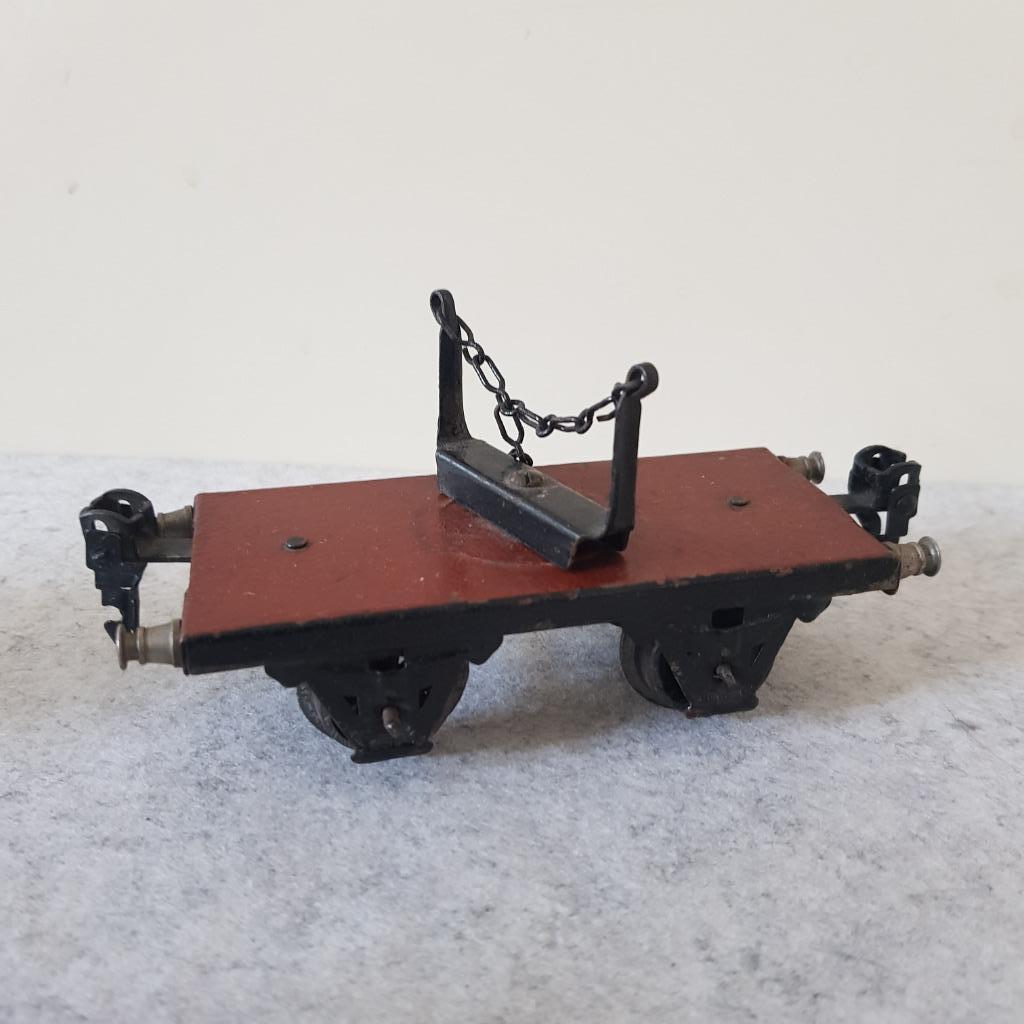 Marklin, 2-assige wagon met staaf en ketting, spoor 0, Ophalen of Verzenden, Wagon