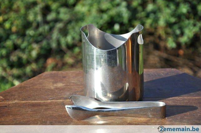 seau a glaçons avec pince en inox, Enlèvement ou Envoi, Utilisé
