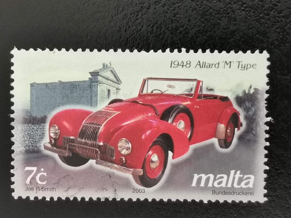 Malte 2003 - voiture rouge ancienne - 1948 Allard 'M Type, Enlèvement ou Envoi, Malte, Affranchi