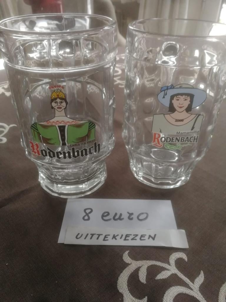 Bierglas Rodenbach met oor - reeks reuzen! €8/glas, Enlèvement ou Envoi, Verre à bière