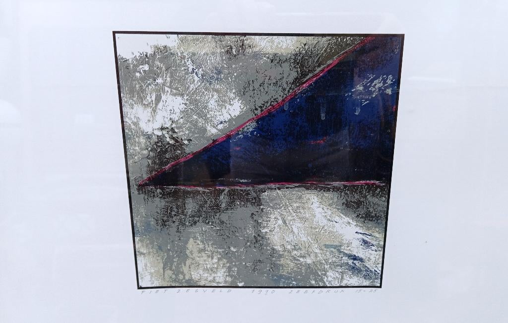 PIET ZEGVELD 1990 zeefdruk 15-25 kunstwerk, Ophalen of Verzenden